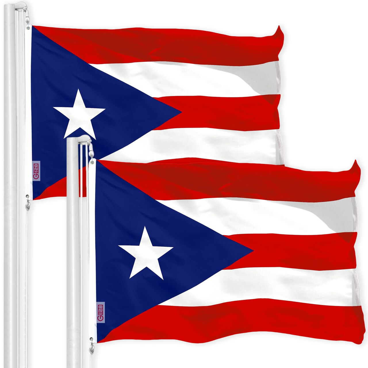 Puerto Rico PR Flag 3x5 Ft 2-Pack 150D Printed Polyester By G128